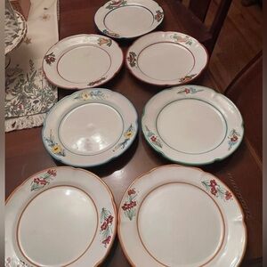 Vietri Cer De Rosa 7 Dinner plus 5 salad plates Italian ceramic hand painted